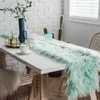 Chemin de table en fourrure longue gratuite Decoracion Mesa Hogar Coton Lin Chemin de Tafelloper pour la fête Keukenloper 210708