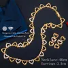 CWWZircons Carino Romantico Amore a Forma di Cuore Collana CZ Orecchini Moda Donna Set di Gioielli per Feste Africano Dubai Colore Oro T497 H1022