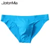 Sexy Underwear Men Briefs Shorts Cueca Thin Ice Silk Low Waist Panties Solid U Conve Pouch Seamless Underpants Plus Size GX002 210730