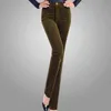 Spring Fashion Velvet High waist casual pants corduroy trousers straight stretch Slim large size 7xl 211124