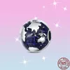 Globe en argent Sterling 925 avec tortue et appareil photo, perles breloque adaptées au Bracelet Pandora, pendentif, collier, bijoux