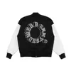 Mäns Jackor Men Mode Långärmad Bomber Patchwork Borr Broderi Baseball Jacka Höst V-Neck Hip-Hop Streetwear Coats