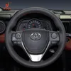 Pour Toyota Highlander Corolla Camry RAV4 Levin MarkX avalon bricolage en cuir de Fiber de carbone cuir suédé couverture de volant