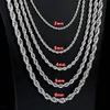 2022 NEW 2mm-5mm Stainless Steel Necklace Twisted Rope Chain Link for Men Women 45cm-75cm Length with Velvet Bag