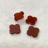 Natural Red Carnelain Gemstone Whole 14x14x2mm AgateLucky Flower loose bead for rings earrings ring jewelry making 20pcs/lot