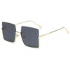Новая извращенность дизайн наполовину мода мода унисекс солнцезащитные очки квадрат UV400 линзы полный металл отказываются наполовину обод
