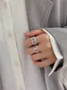 925 Sterling Silver Open Pierścień Kobiet Osobowość Nicha Design Ins Trendy High-End Siatka Twist Łańcuch Index Finger Moda Biżuteria