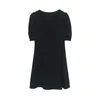 Women Sexy Fashion Mini Dresse Basic Split Bodycon Black Dresses Female Casual Short Sleeve A Line Dress Party Club Wear 210608