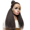 Parrucche anteriori in pizzo dritto Yaki lungo colore naturale da 26 pollici 180 densità Remy morbide con i capelli del bambino per le donne nere Glueless Heat Resista8961019