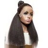 26Inch 180Density Natural Color Long Yaki Straight Lace Front wigs Remy Soft With Baby Hair For Black Women Glueless Heat Resista6022877