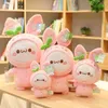 30-65cm Creative Kawaii Rabbit Dumpling Toys Stuffed Lovely Animal Plush Doll for Kids Children Soft Pillow Nice Gifts for Girls Y211119