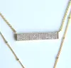 Guarantee 100% 925 sterling silver gold color micro pave clear cz sparking multi layer necklaces for women Q0531