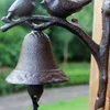 Gietijzeren Welkom Diner Bell 2 Vogels Huis Tuin Decoraties Opknoping Metalen Ambachten Deur Wandmontage Decoratie Retro Vintage Rustieke Bruin Antiek