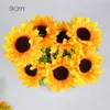 30st Stor10-26cm Konstgjord Silk Solrosblomma Heads for Home Bröllopsdekoration Blommor DIY Scrapbook Christmas Party Craft Supplies ZC801