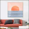 Peintures Arts, Artisanat Cadeaux Gardenpaintings Abstrait Lever Du Soleil Paysage Mer Scène Impression Sur Toile Peinture Affiche Mur Art Photos Pour Livin