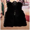 Women's Fur Integrated Splicing Imitation Coat Middle And Long Korean Vest 211207