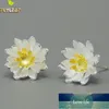 Flyleaf Orecchini in argento sterling 925 Eleganti orecchini a bottone con fiori di loto per le donne Gioielli in argento sterling ipoallergenico