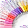 Penne Articoli per la scrittura Office School Business Industrial 6Pcs/Set Juice Pen Retro Morandi Color Highlight Metallic Ballpoint Push Set Drop