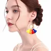 2021 réseau rouge Explosion modèles mode européenne à la main bohème boucles d'oreilles arc-en-ciel couleur coton coquille oreille jllKyT