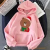 Kvinnors hoodies kvinnor tröjor söta björn jul hoodie älskar kawaii tecknad kvinnliga kläder harajuku långärmad tröja