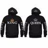 BKLD New Autumn King Queen Hoodies Printed Hoodies Women Men Mensing Withshirt Lovers Closted Sweatshirt discual pullover LJ201103