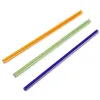 Reusable Eco Borosilicate Glass Drinking Straws Clear Colored Bent Straight Straw 18cm*8mm Milk Cocktail