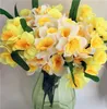 Artificial Narcissus Flowers Simulation Silk Daffodil Branch 21 Heads for Home Floral Decoration Wedding Party Centerpieces