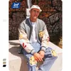 Inflação Streetwear Varsity Jaqueta Homens Mulheres Oversized Baseball Casaco de Beisebol Moda Manga de Couro Grossas Outwear 211126