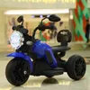 Mini Electric Motorcycle Fernbedienungssteuerung TRIKE mit Stromräumen Multifunktionales Musik -Dreirad -Spielzeugauto für Kinder zum Fahren