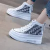 2021 Inner Heightening Small White Shoes Autumn New Women's Thick Bottom Comfortable High Top Canvas Sports Casual 9E4B