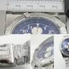 Высококачественный MEN039S Кварц Механический хронограф Watch 316 Серебряный белый календарь из нержавеющей стали Blue Dial Requin 7392816