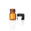1ml (1/4 DRAM) Garrafa de óleo essencial de vidro Âmbar 2ml 3ml amostra de perfume tubos garrafas com plug and taps