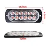 12-24V 12-LED Emergency Lights Super Bright Sync Feature Hazard Warning Strobe Light with Main Control Box Surface Mount 4pcs