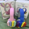 Fidget Toys Kopfhörer Party Gunst Rainbow Bluetooth Stereo Headset Kopfmontage Einfaches und niedliches Dekompressionsspielzeug A39