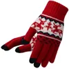 Fünf Fingers Handschuhe weibliche Winter-Touch-Bildschirm Fawn Weihnachten Plus Samt Warme gestrickte Woll-Outdoor-Reiten kalt SA956