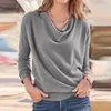 Design Fashion Gray Shirt Plus Size Blouse Casual Spring Winter Ladies Irregular Tops Female Women Long Sleeve Shirt Blusas Pull