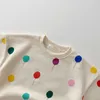 Coréen bébé enfants ballon imprimer vêtements ensembles filles garçons coton sweats + pantalons 2pcs survêtement enfants vêtements 211224