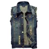 Ripped Jean Jacket Mäns Denim Vest Hip Hop Jean Coats Waistcoat Män Cowboy Brand Ärmlös Jacka Man Tank Plus Storlek 6XL 211104