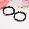 2 pièces/ensemble mode couronne Bracelet à breloques hommes pierre naturelle perlée Bracelets Pulseras Masculina bijoux