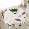Japan Style Tablecloth Cotton Linen Round Cloth Nordic Cover for Home Wedding Party Decoration Printed White Yellow 211103