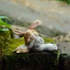 Everyday Collection Bunny Rabbits Resin Miniatures Fairy Garden Ornament Craft Bonsai Heminredning Påsk Daggåva 211108