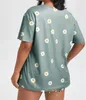 Kvinnors T-shirt Kvinnor T-tröja Mode Casual Printlng Kortärmad Grön