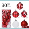 Feestelijke feestartikelen Home Gardenyl 6cm 30 stks Gemengde Boomdecoratie Bal Kerst Ornamenten Hangers Kerstballen Plastic Vakantie Decorat