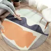 Modern Lamb Cashmere Flower Pattern Home Round Rug Living Room Sofa Non-Slip Carpet Computer Chair Mat 220301