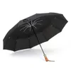 PARACHASE Big Umbrella Men Business Style 115cm Automatic Rain Double Layer 10K Antivento Large Golf s Wooden 210721