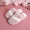 2021 Winter Men and Women Thicken Warm Rabbit Fur Indoor Home Furnishing Cotton Shoes Lovers Creative Non-slip Plush Slippers Y0804