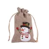 1pc Jute Bags Christmas Gift Drawstring Pouch Cotton Linen Packaging for Jewelry Candy Storage Sack Burlap b F6e8