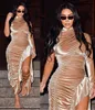 Ocstrade Celebrity Long Party Dress Arrival Draped Sleeve Bodycon Summer Women High Neck Club 210527