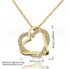 Heart white crystal 18K gold Necklaces for women,Brand new yellow gem pendant Necklaces include chains 117 U2