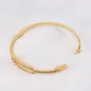 Gold Filled Blue Green Red White Baguette Rainbow Cubic Zirconia Open Bracelet Women Fashion Jewelry244L